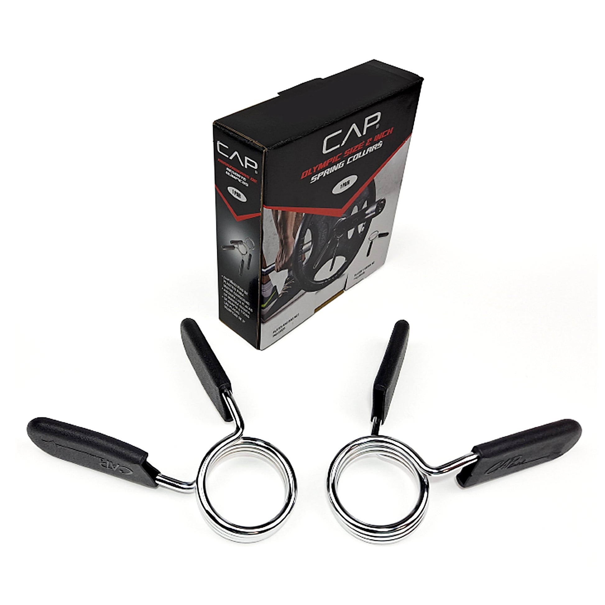 Barbell Olympic 2" Chrome Spring Collars, Pair