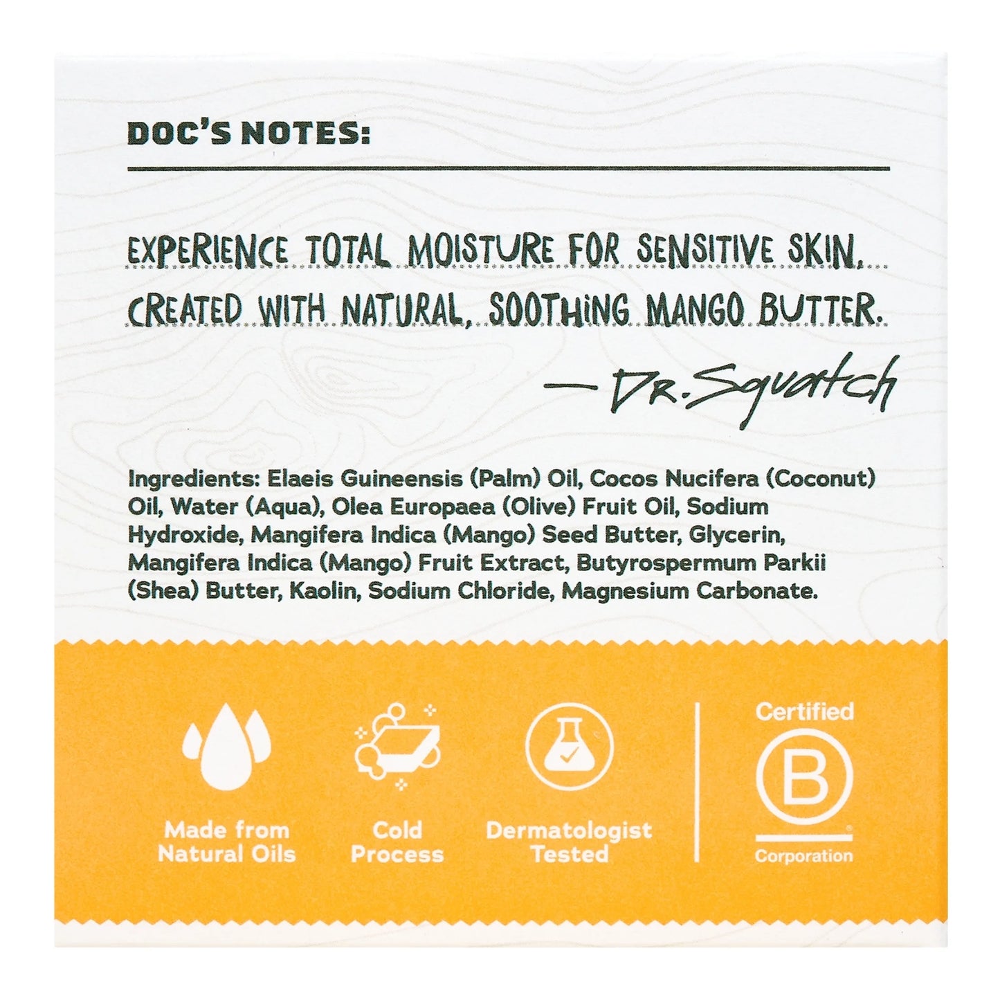 Mango Butter Total Moisture Natural Bar Soap for Men, 5 Oz
