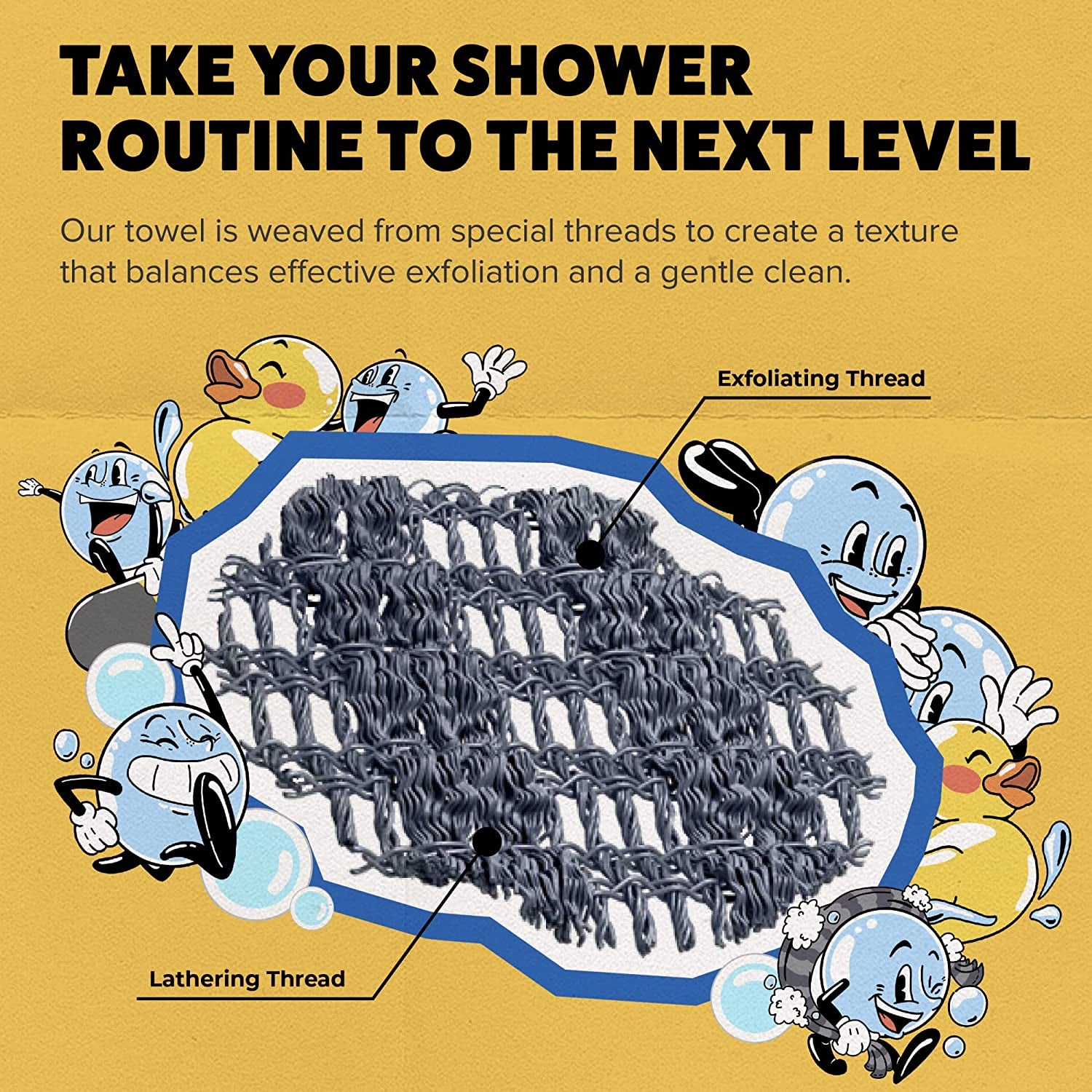 Exfoliating Shower Towel - Rip-Resistant Exfoliating Washcloth for All Skin Types - Made in Japan