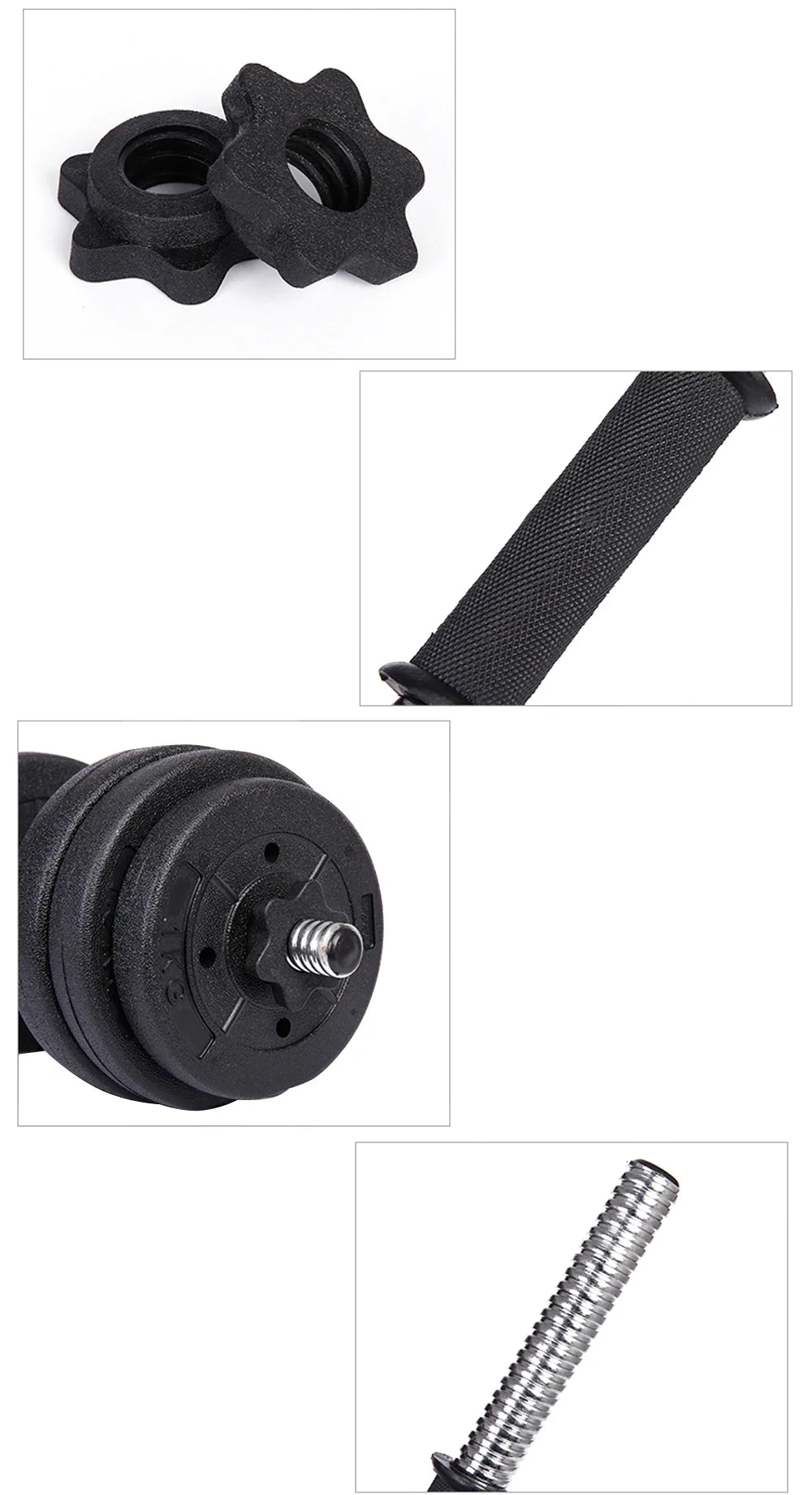 44LB Dumbbell Set Adjustable Weight Plates, Black