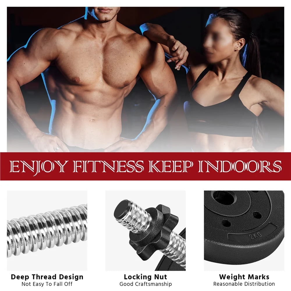 Adjustable Dumbbell Set for Home and Gym Exercise, Black, 44 Lb