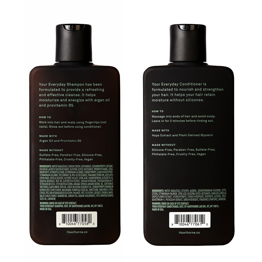 Men'S Everyday Shampoo and Conditioner Set. Sulfate Free Shampoo and Conditioner with Pure Avocado Oil and Coconut Oil for Stronger, Healthier Hair. Mint and Eucalyptus Scent. 8 Fl. Oz Each.