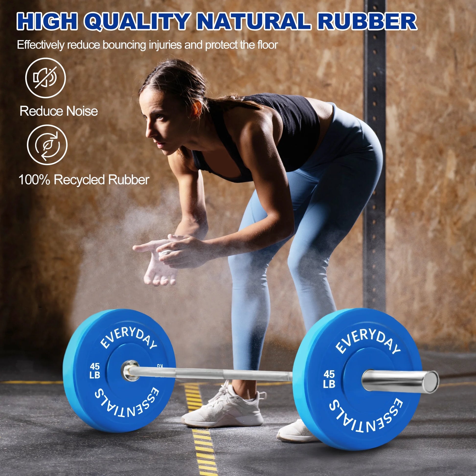 (3 Pack)  Olympic Bumper Plate Weight Plate, 45 Lbs Pair Color