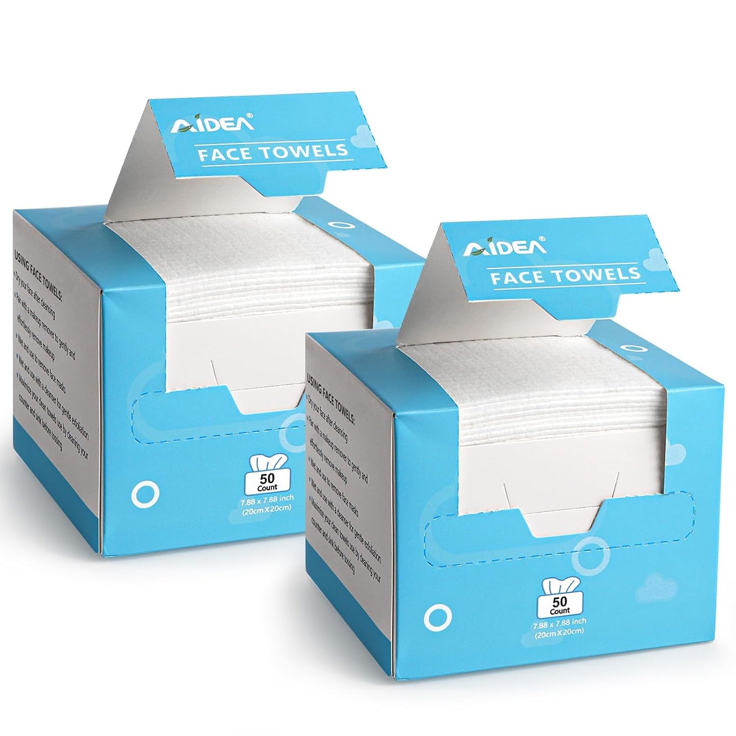 Face Towels Disposable-100Ct (2 Box), Clean Facial Towelettes for Sensitive Skin, Cleansing Wipes for Makeup Removing, Nursing, Travel, Dry Wipes Face Cloths