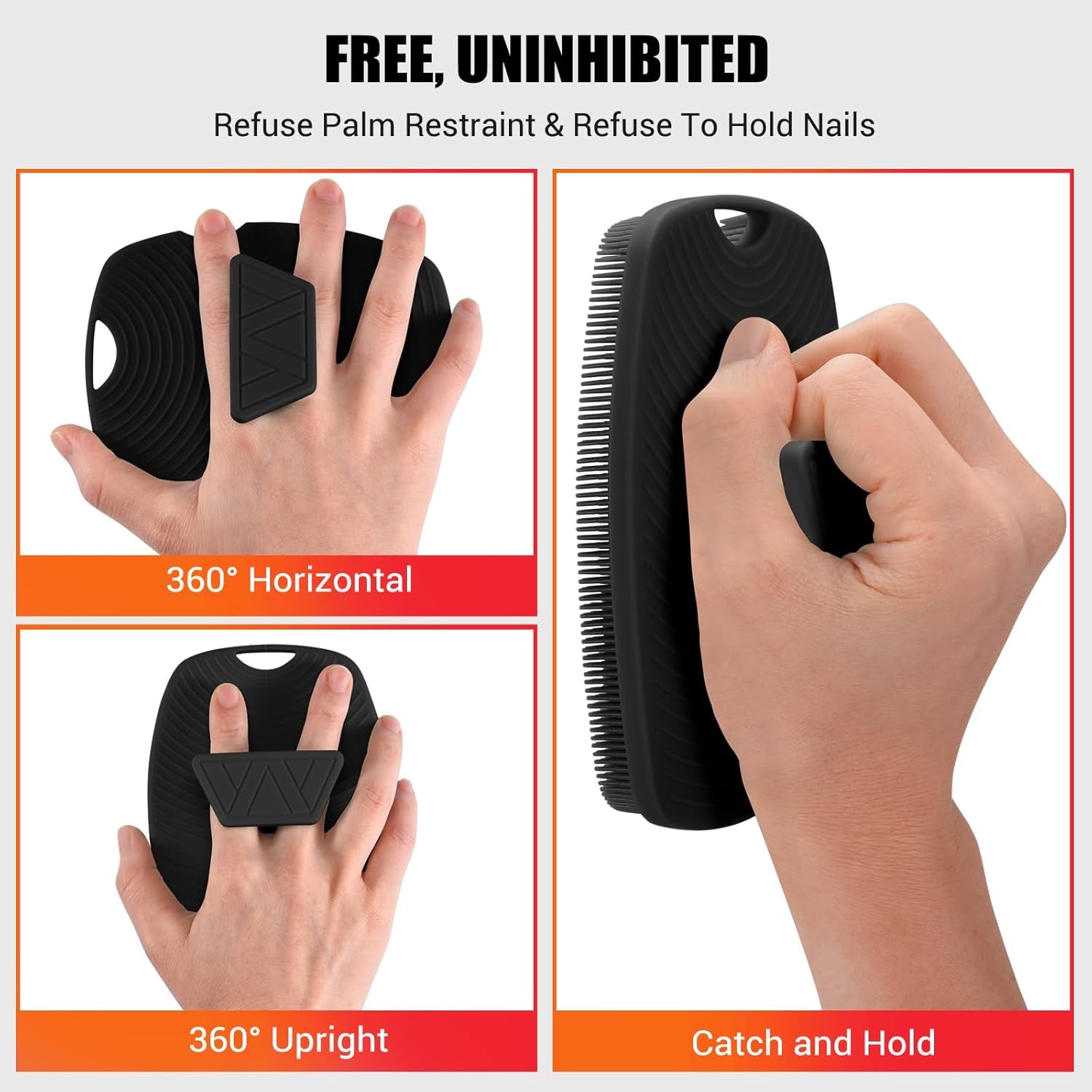 Silicone Body Scrubber anti Slip for Shower - Zinc Infused Highly Elastic Bristles Exfoliating Body Scrubber for Gym Shower,Hygienic,Blood Circulation - Black