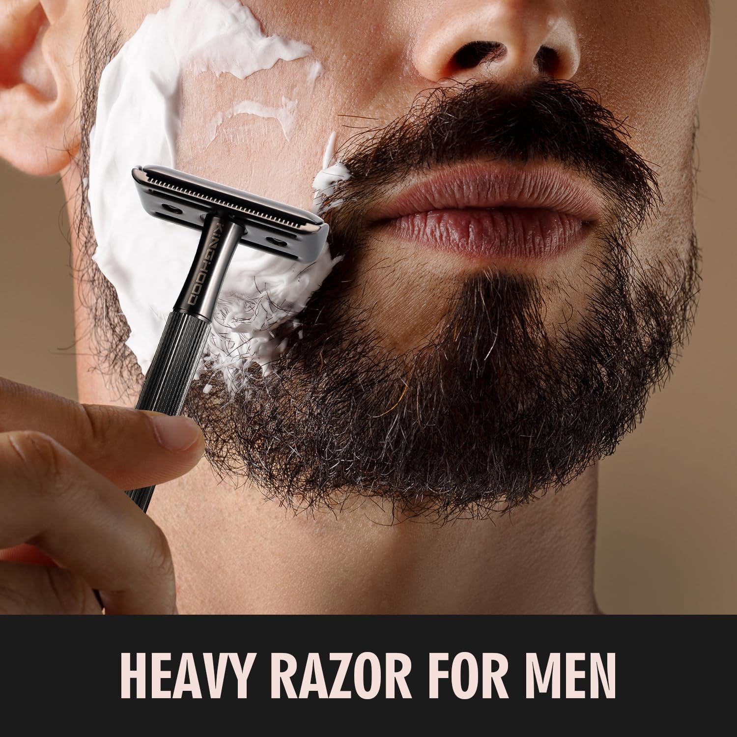 Brass Safety Razor with 10 Blades,One Blade Razor Reusable Razor Eco-Friendly Razor Long Handle & Weighted Razor,Double Edge Razor Single Blade Razor for Sensitive Skin