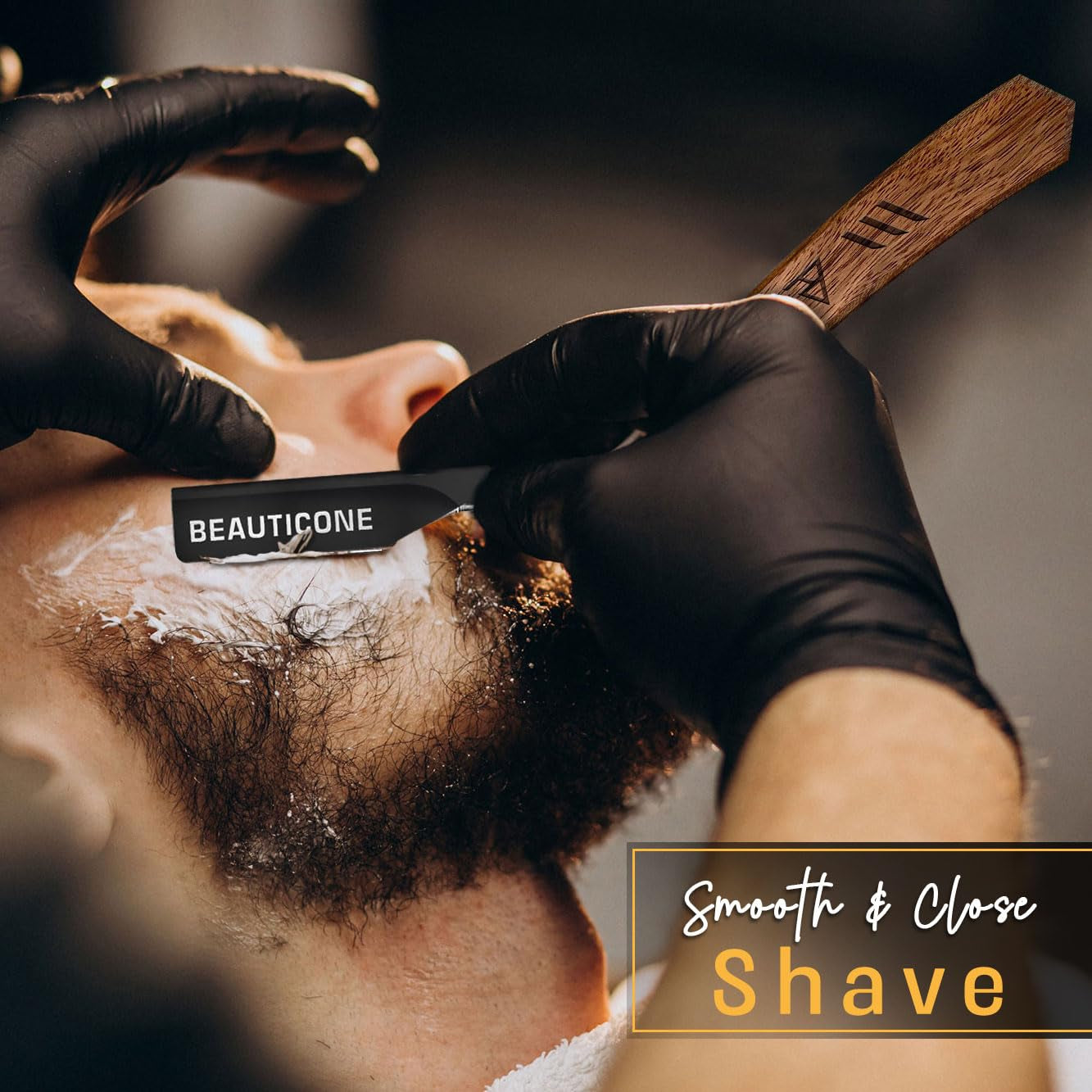 Straight Razors for Men, Straight Edge Razor with 100 Single Edge Blades, Stainless Steel, Barber Razor for Men'S Shaving, Barber Shaving Knife, Wooden Handle, Slide-Out