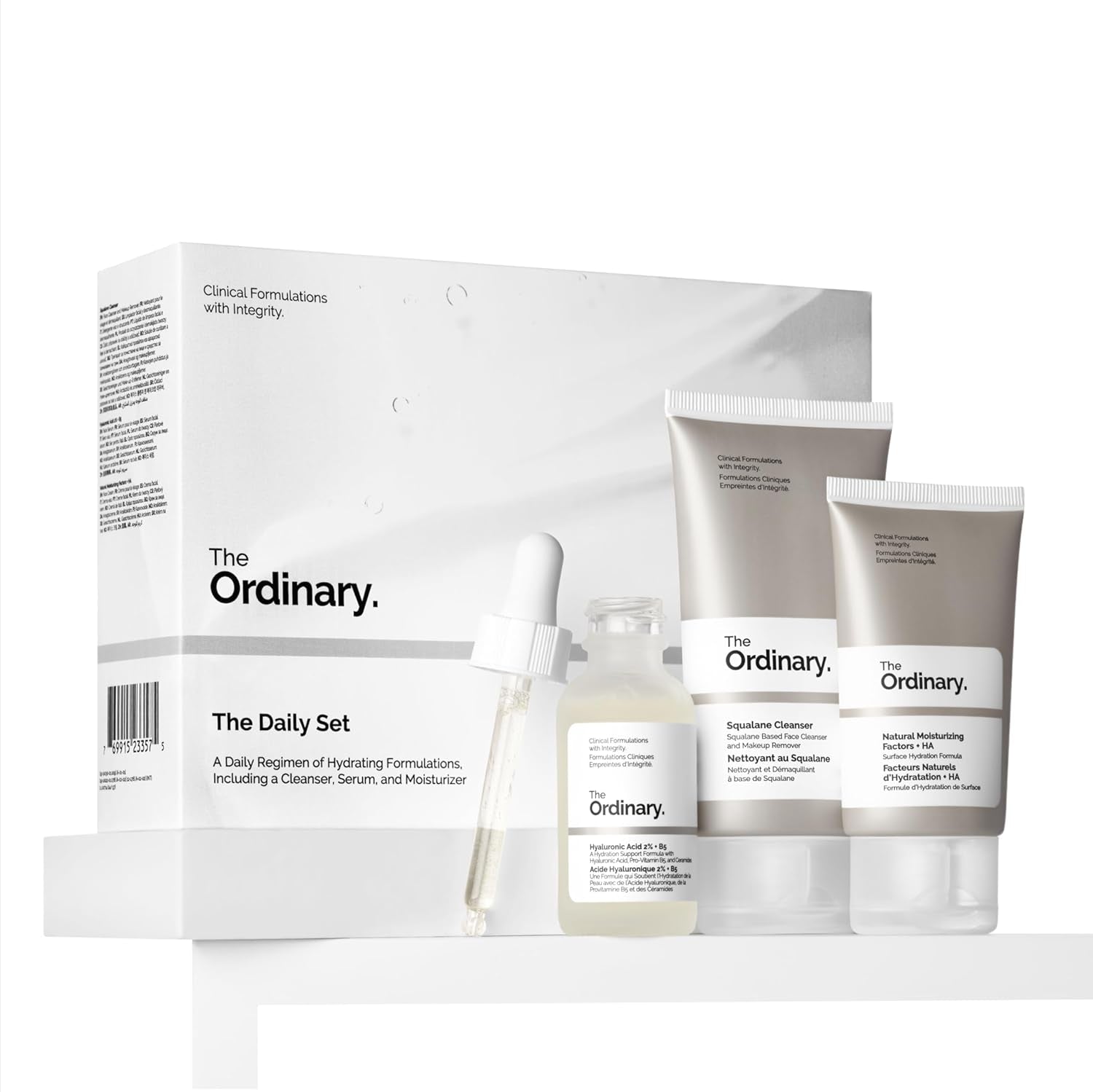 The Ordinary the Daily Set, Daily Skincare Routine with Squalane Cleanser, Hyaluronic Acid 2% + B5, and Natural Moisturizing Factors + HA | Skin Care Set