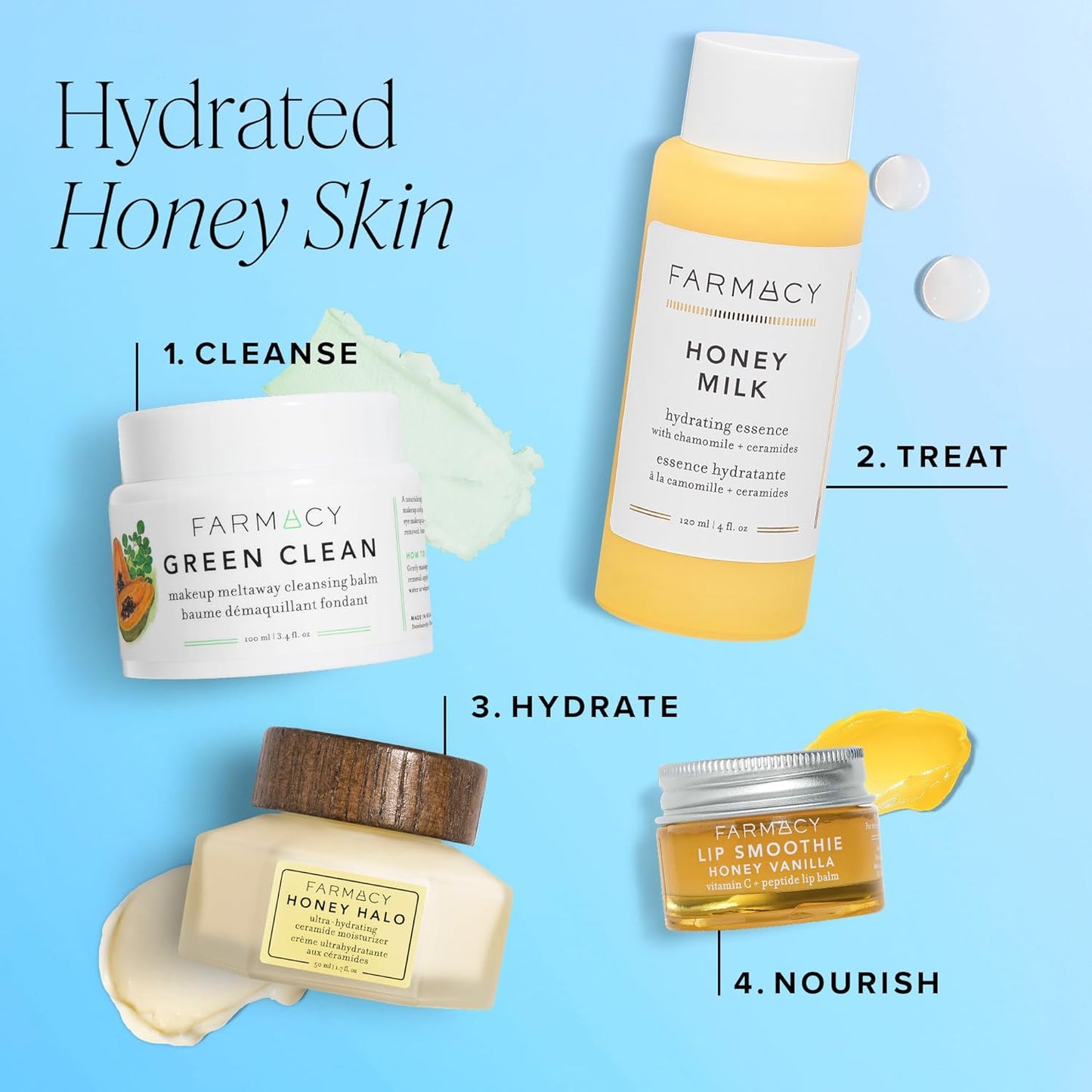 Ceramide Face Moisturizer - Honey Halo Hydrating Facial Moisturizer for Dry Skin - Plumps, Soothes + Restores Skin with Potent Ceramides + Buckwheat Honey for a Dewy, Healthy Glow (15Ml)
