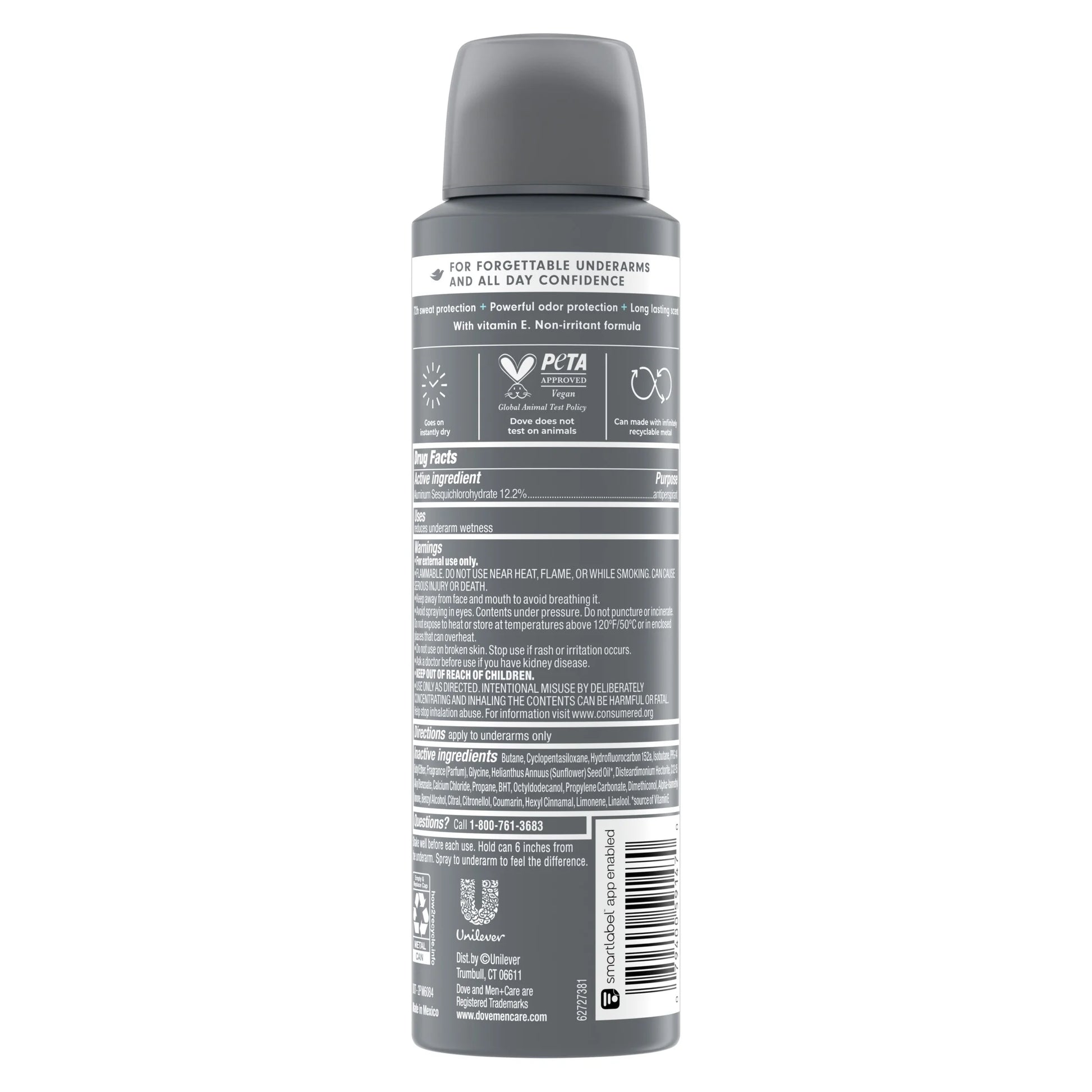 Antiperspirant Deodorant Spray for Men Stain Defense Clean, 3.8 Oz 2 Count