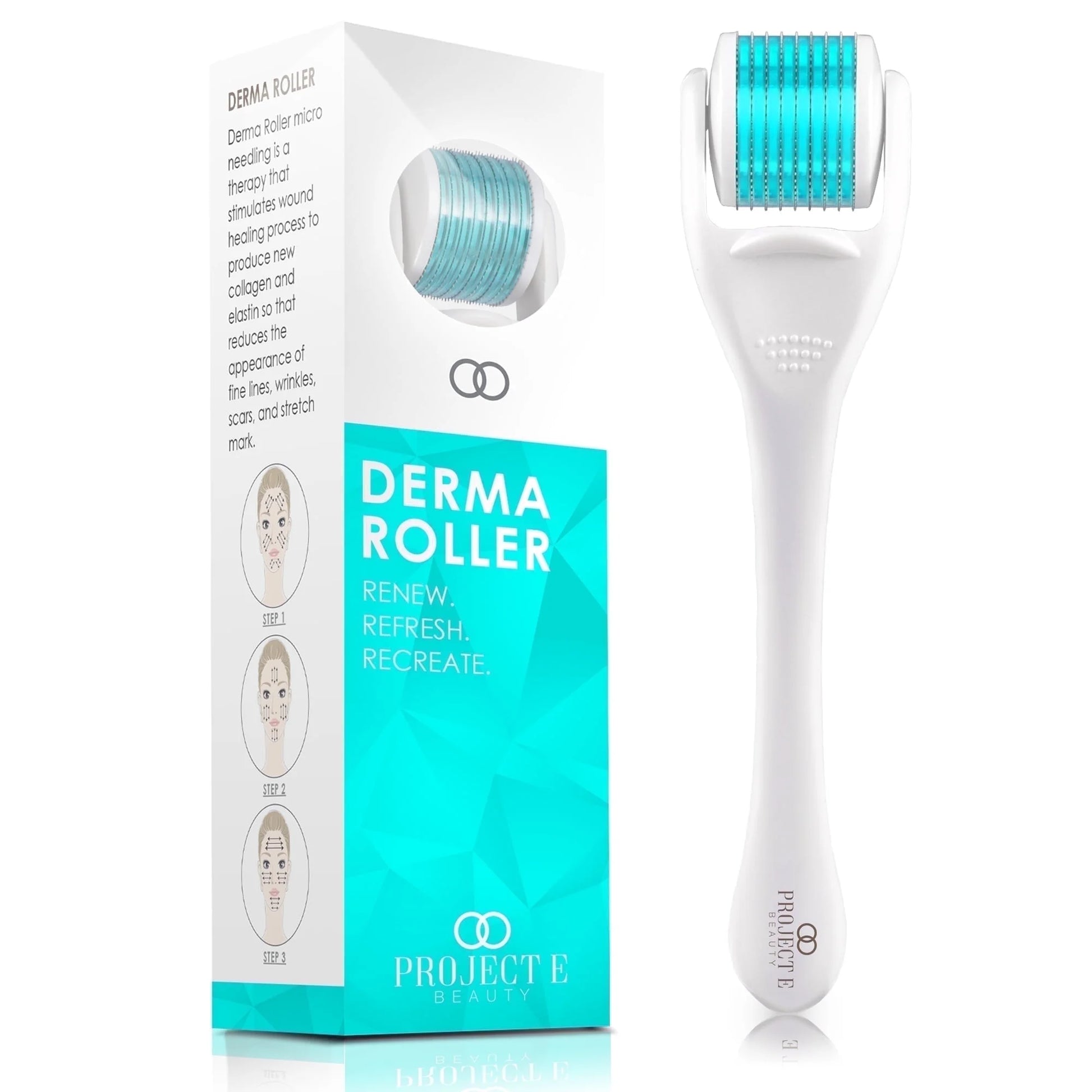 the Derma Roller | 540 Titanium Microneedle Facial Tool | for Smoother Skin