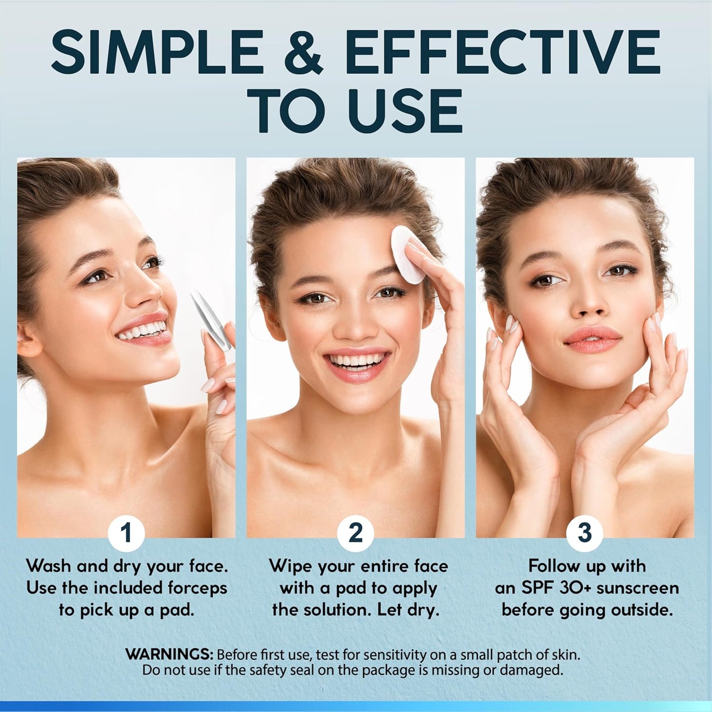 35% Glycolic Acid Peel Pads – Exfoliating Facial Resurfacing for Blackheads, Dark Spots, and Acne – Safe for Sensitive Skin – 60 Double-Sided Pads