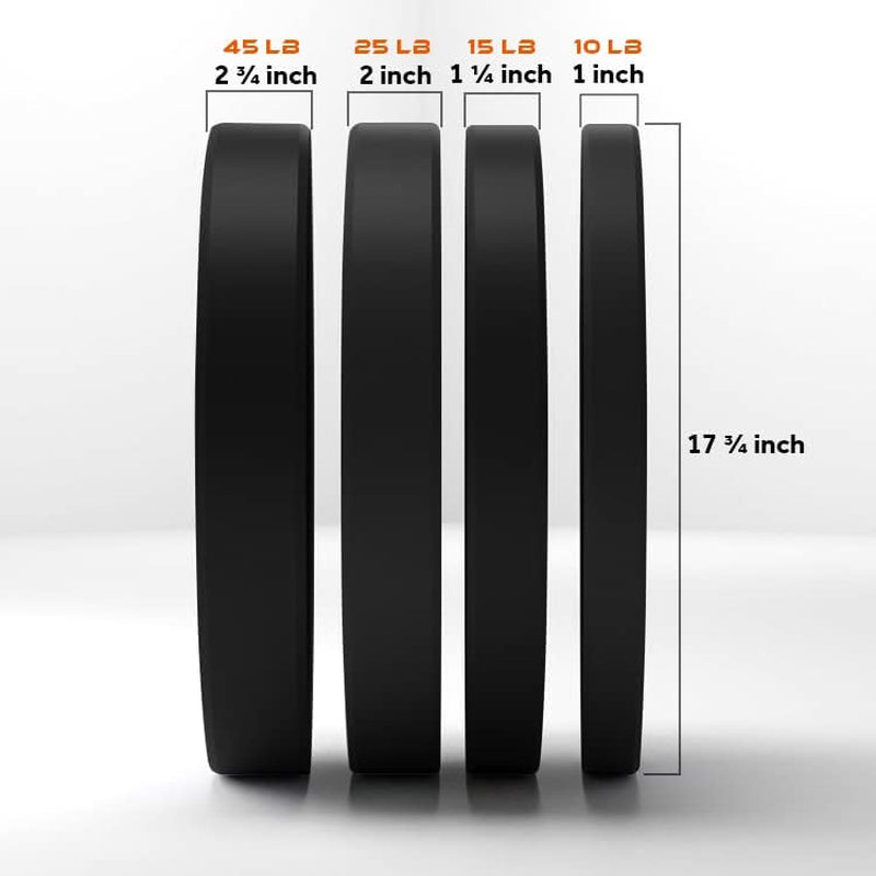 Bumper Plates Is Made for 2 Inch Olympic Bars, Available from 10 LB up to 55 LB Black or Multi Color Premium Commercial Gym
