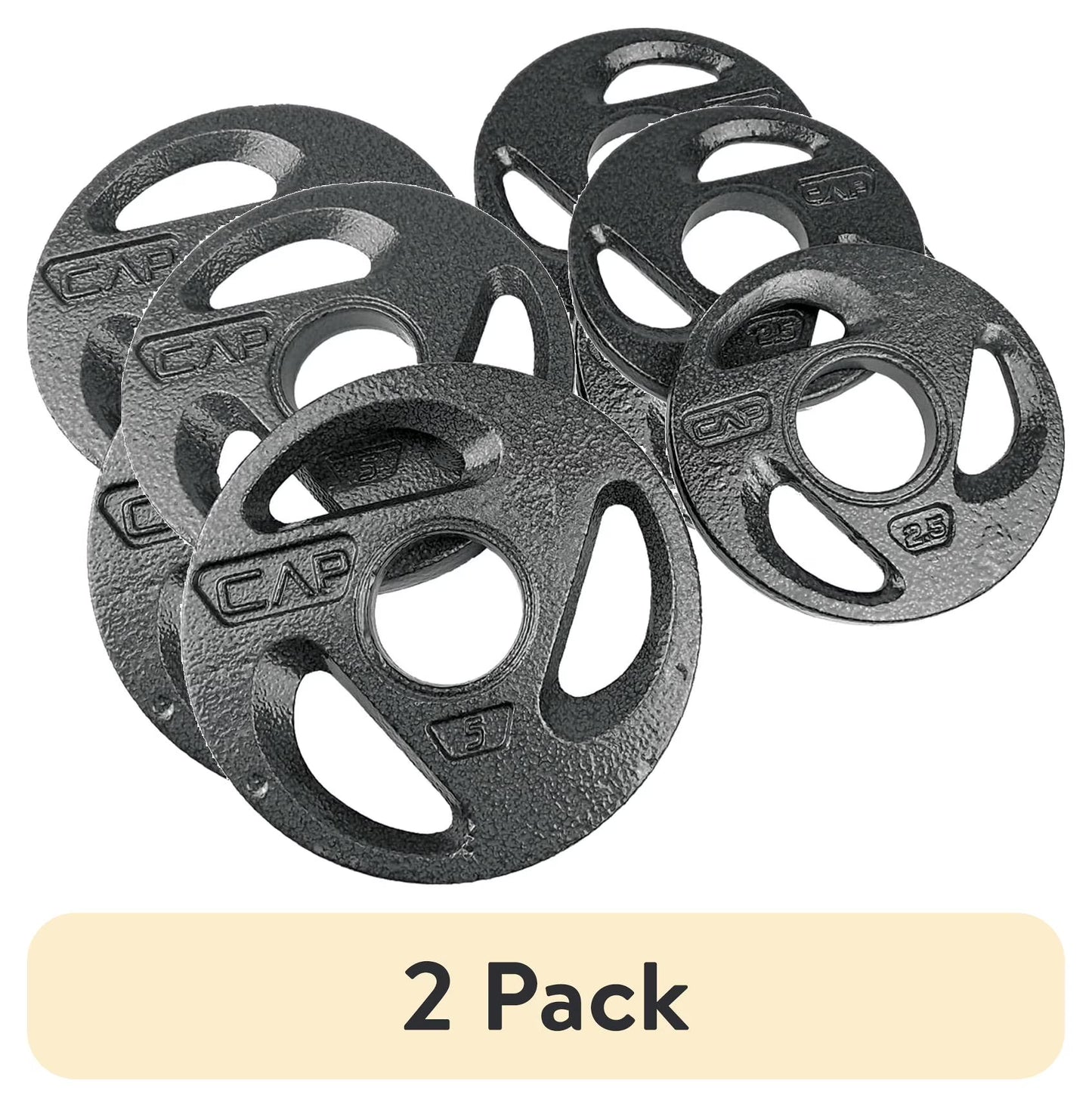 (2 Pack)  15Lb Olympic 2-Inch Grip Plate Weight Set (2X2.5Lb/2X5Lb)