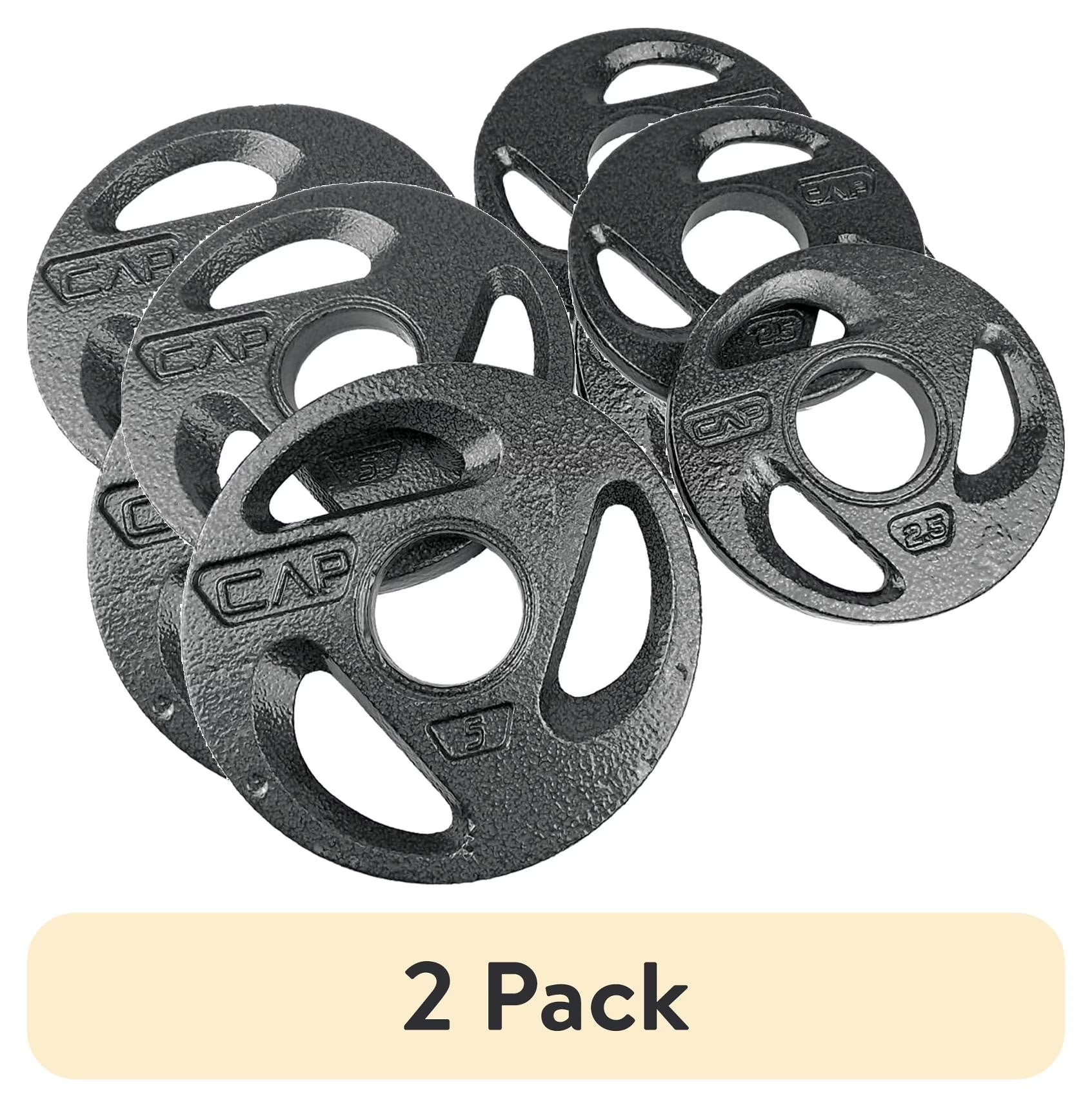 (2 Pack)  15Lb Olympic 2-Inch Grip Plate Weight Set (2X2.5Lb/2X5Lb)