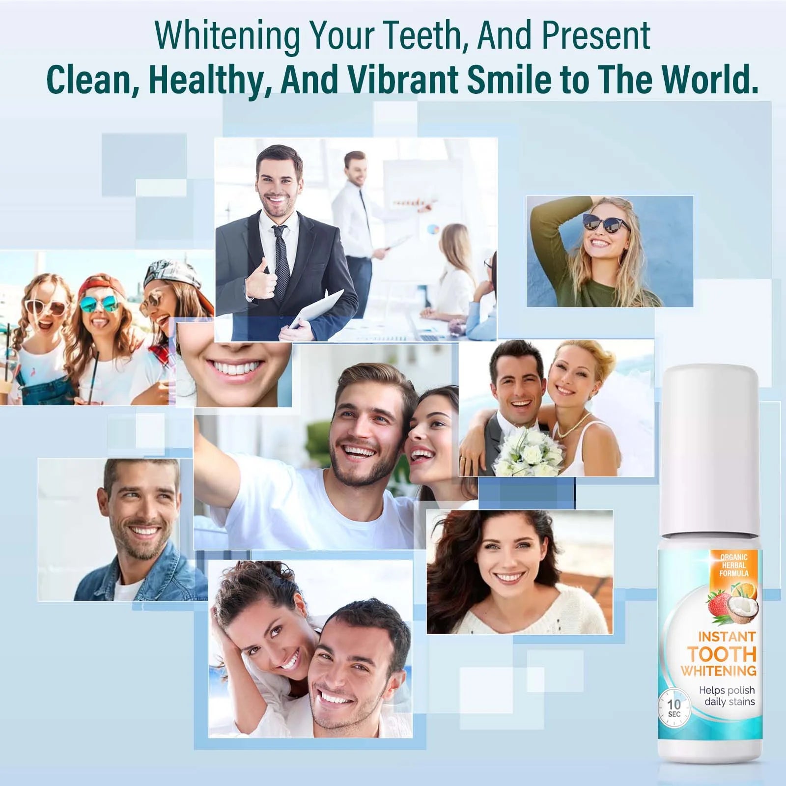 Instant Teeth Whitening, Tooth White for Stain Removing from Coffee Wine Tea, Instantly Improve Teeth Brightenes
