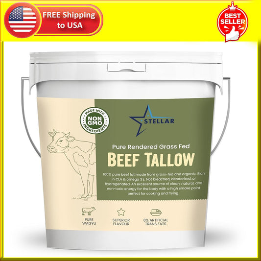 Beef Tallow - 100% Grass-Fed & Finished - Good for Cooking, Baking ~ 5 Pounds