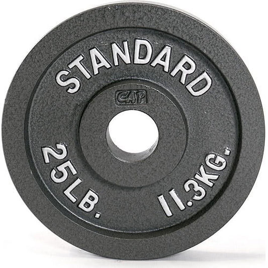 Barbell Gray Olympic Cast Iron Weight Plate, 25 Lb