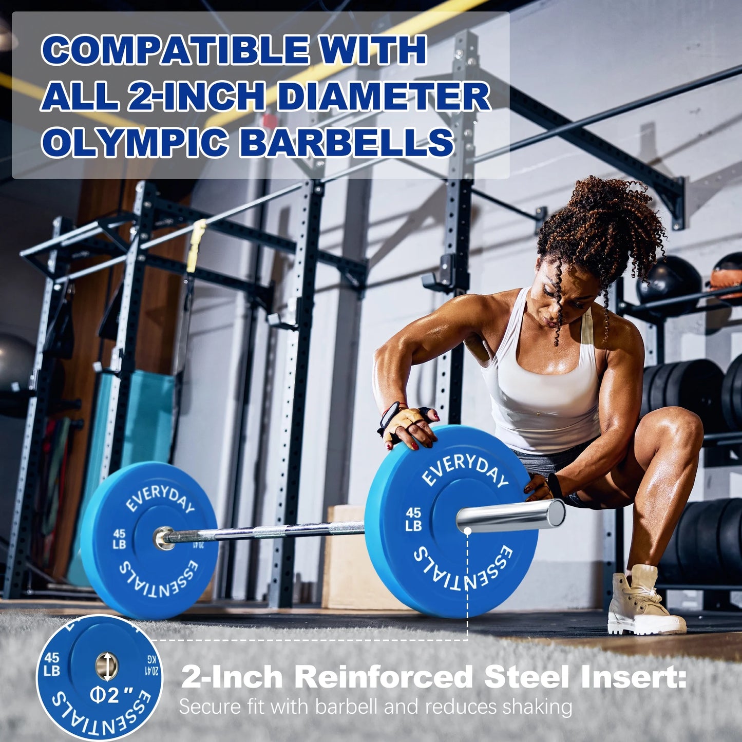 (3 Pack)  Olympic Bumper Plate Weight Plate, 45 Lbs Pair Color