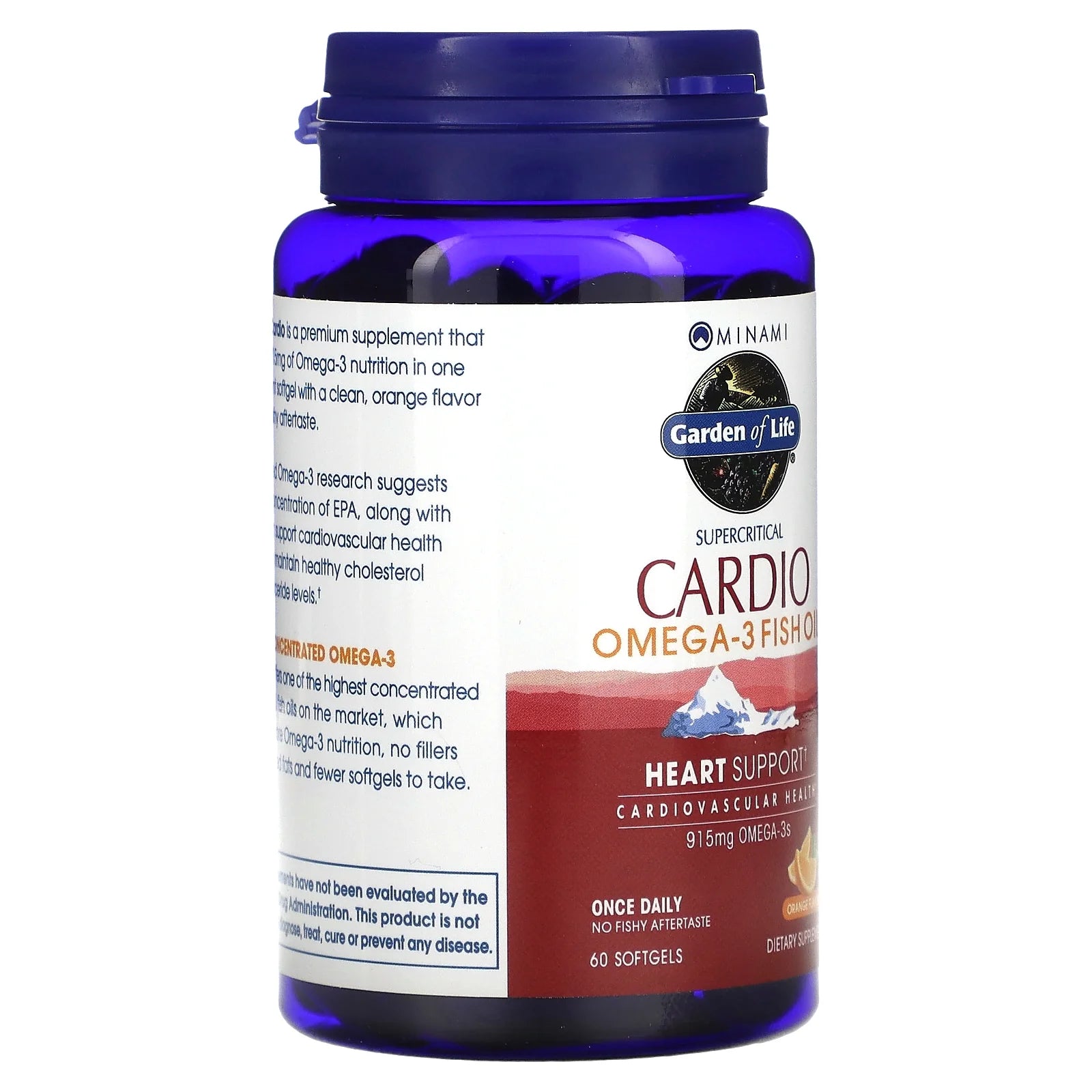 - Cardio-3 Healthy Heart Support Supercritical Omega-3 Fish Oil Orange 915 Mg. - 60 Softgels