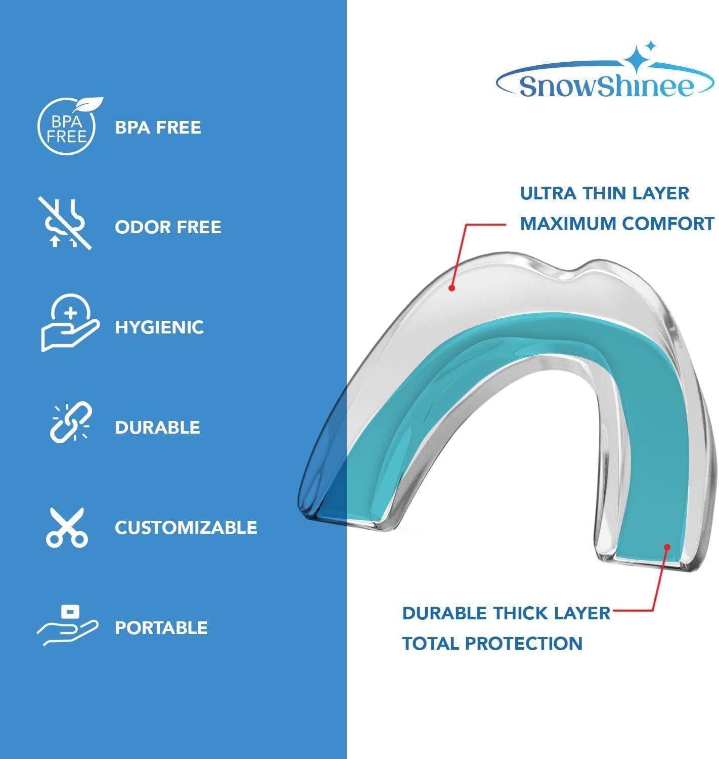 Mouth Guard: Upgraded Mouth Guard for Grinding Teeth at Night - Teeth Grinding Mouthguards for Sleeping - Mouthguards for Grinding of Teeth - anti Grinding Guard - Night Guards for Teeth Grinding -4Pc