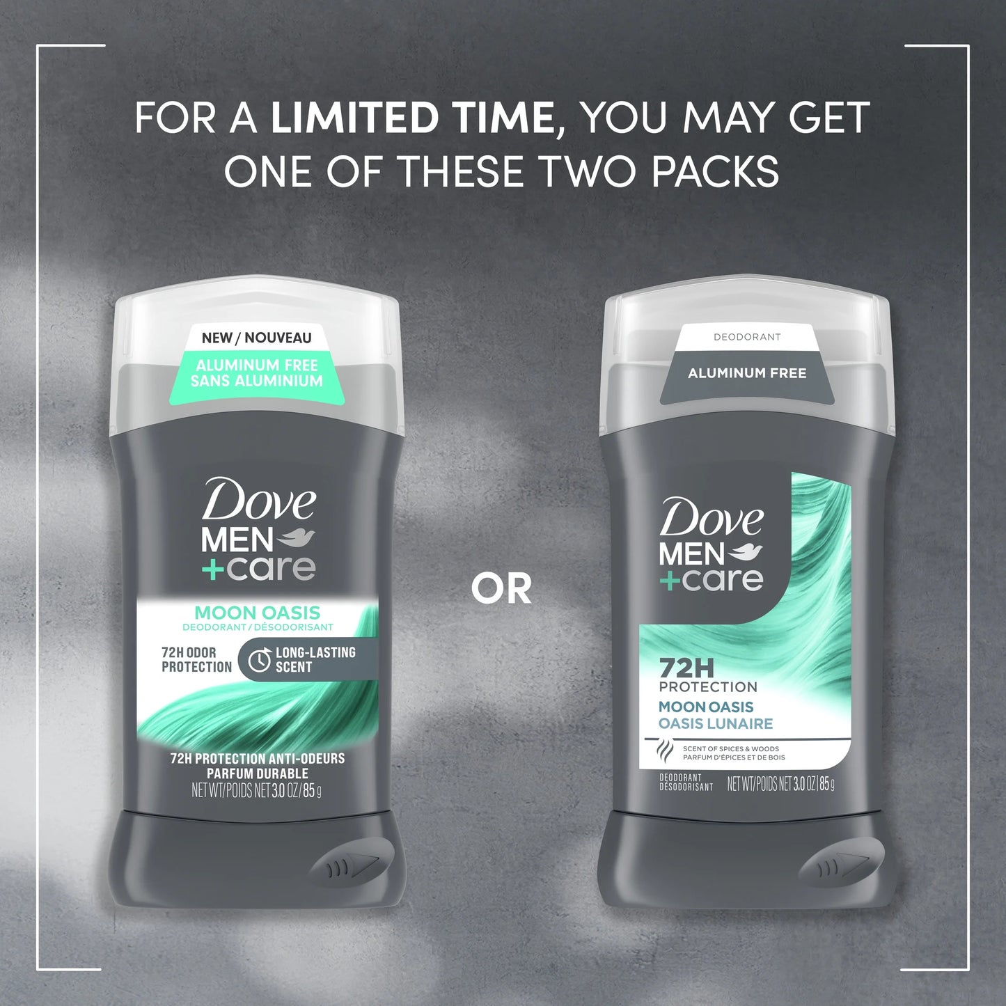 (3 Pack)  Deodorant for Men Moon Oasis Aluminum-Free, 3.Oz