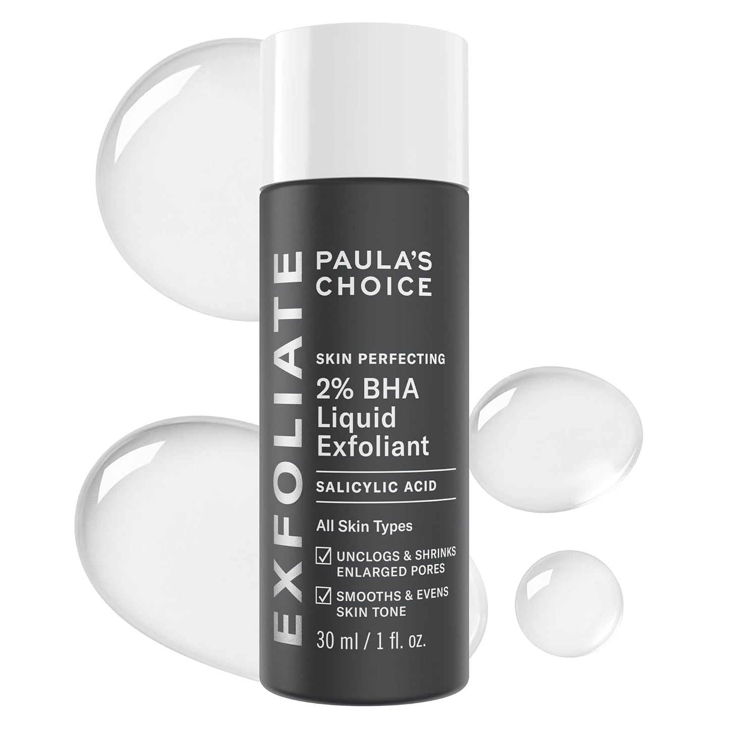 SKIN PERFECTING 2% BHA Liquid Exfoliant Polish, Salicylic Acid Exfoliant-Facial Polish for Enlarged Pores, Wrinkles & Fine Lines, Suitable for Blackhead-Prone Skin, Fragrance-Free