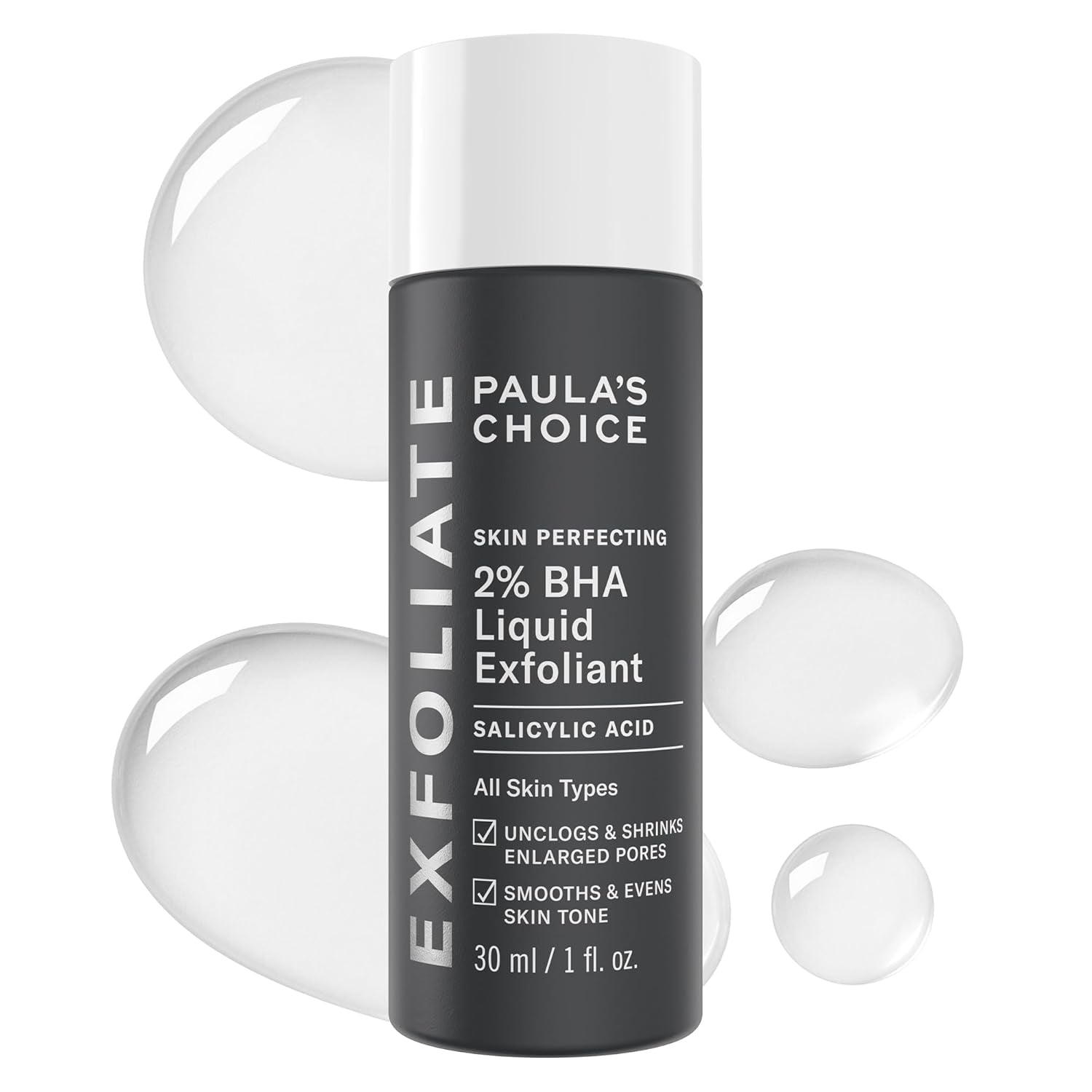 SKIN PERFECTING 2% BHA Liquid Exfoliant Polish, Salicylic Acid Exfoliant-Facial Polish for Enlarged Pores, Wrinkles & Fine Lines, Suitable for Blackhead-Prone Skin, Fragrance-Free