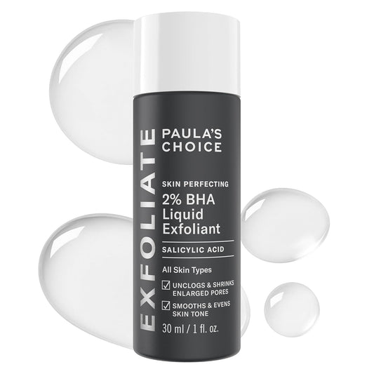 SKIN PERFECTING 2% BHA Liquid Exfoliant Polish, Salicylic Acid Exfoliant-Facial Polish for Enlarged Pores, Wrinkles & Fine Lines, Suitable for Blackhead-Prone Skin, Fragrance-Free