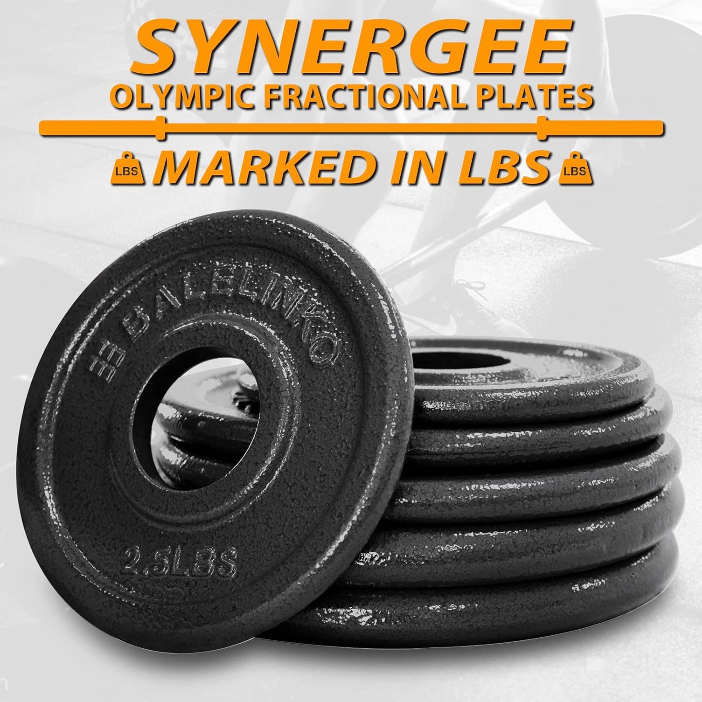 Cast Iron 2-Inch Olympic Grip Plate Weight Plate for Strength Training, Weightlifting and Crossfit, Set of 2, 5LB, Black