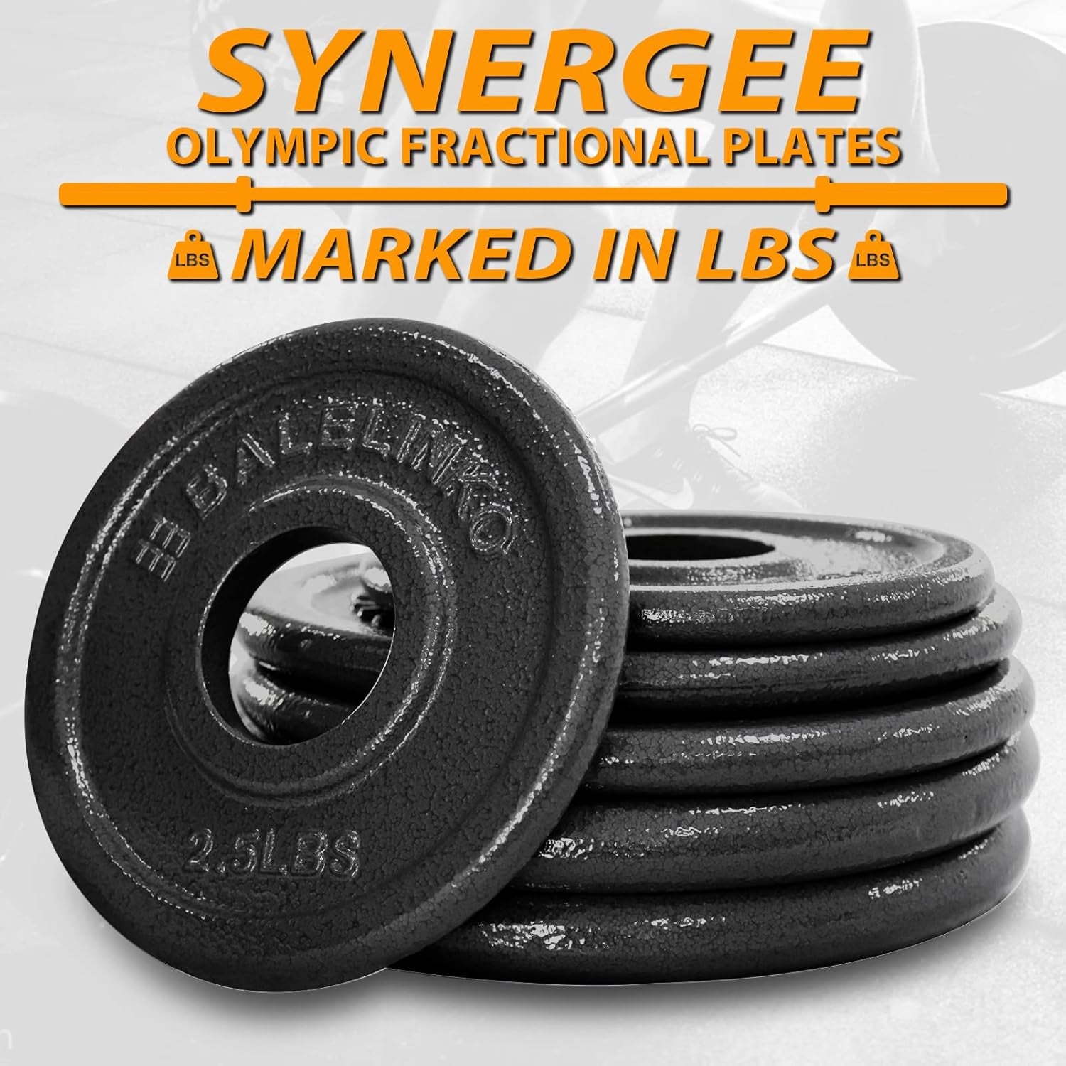 Cast Iron 2-Inch Olympic Grip Plate Weight Plate for Strength Training, Weightlifting and Crossfit, Set of 2, 5LB, Black