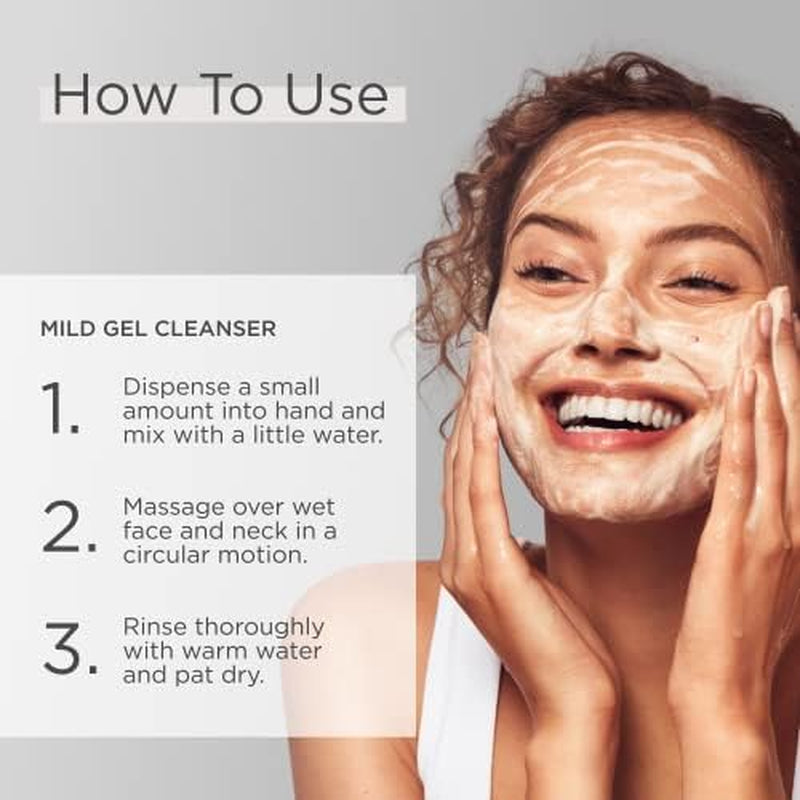 Mild Gel Cleanser - Exfoliating Face Wash for Normal to Combination Skin - with 4.7% Pure Glycolic Acid - Vegan & Fragrance-Free - 6.7 Fl. Oz.