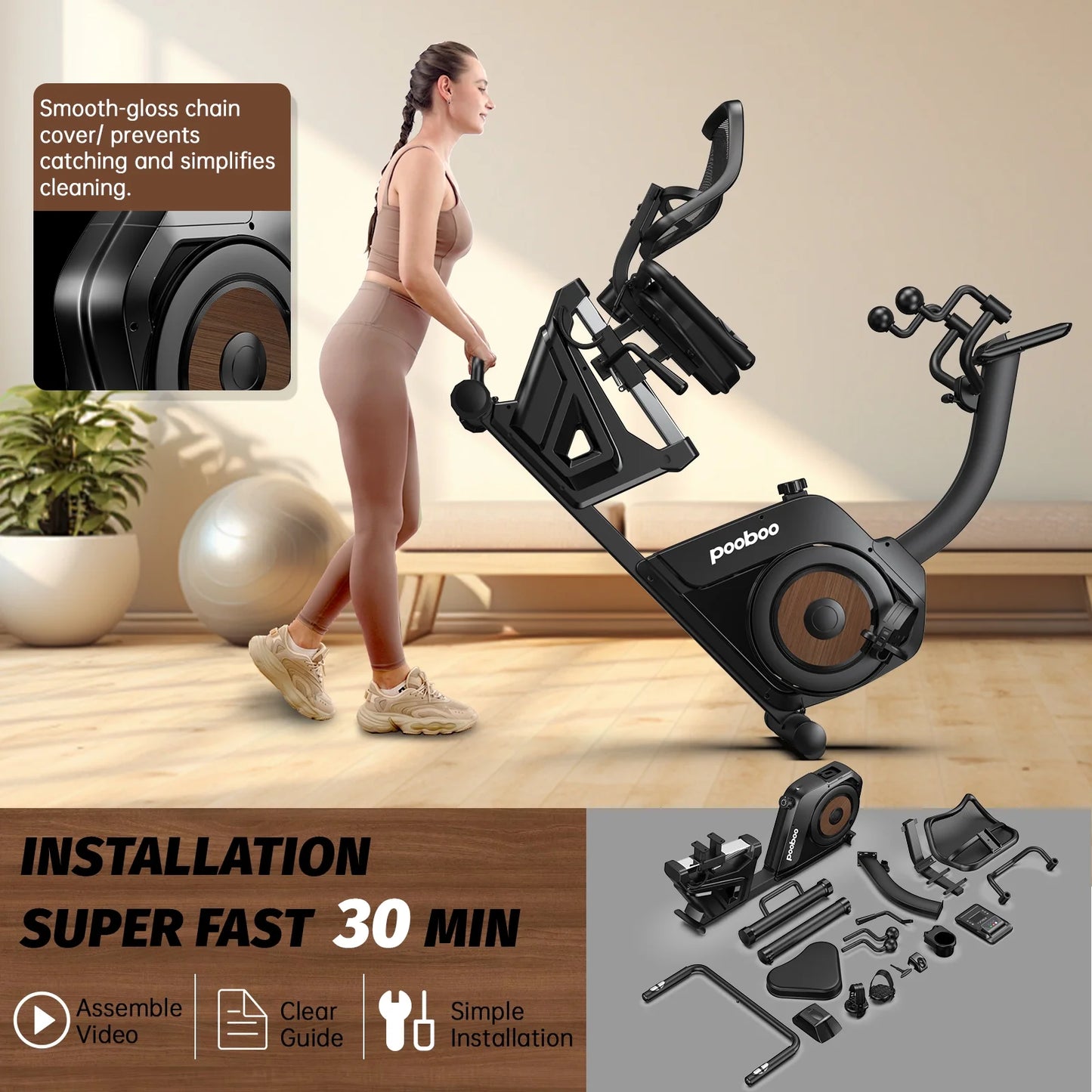 Magnetic Build-In Bluetooth Recumbent Exercise Bike with Adjustable and Comfortable Seat, Light Commercial Stationary Bike with Arm Workout for Adult/Seniors Home Exercise, 400LBS