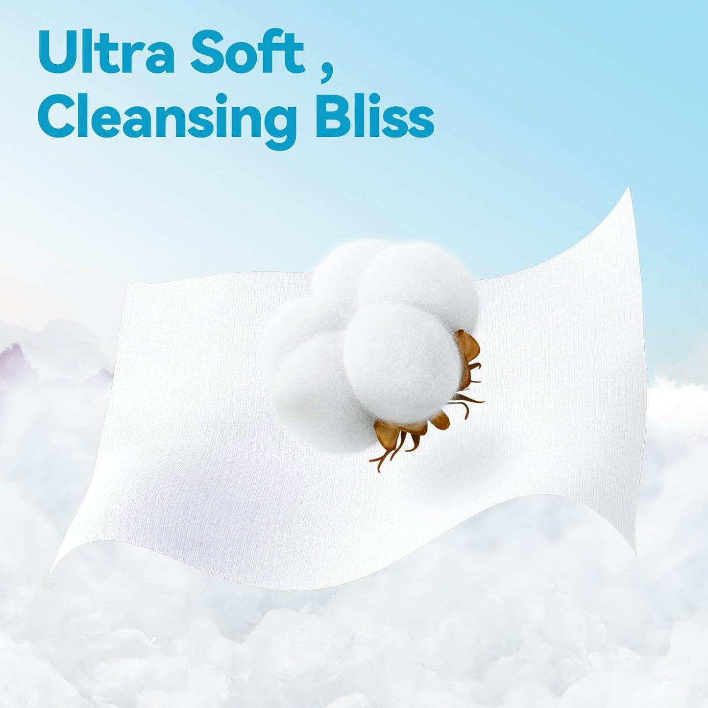Soft Face Towels, Upgraded Thicker 100% USA Cotton Dry Wipes, Unscented and Gentle on Sensitive Skin, Disposable Makeup Remover and Facial Towelettes (240 Count, Pack of 3)