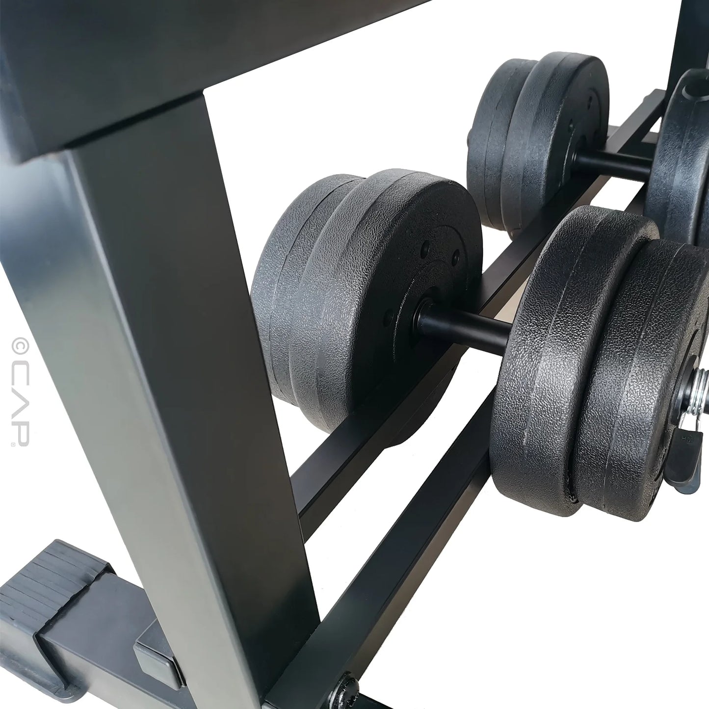 Flat Weight Bench & 50 Lb Adjustable Vinyl Dumbbell Set Combo