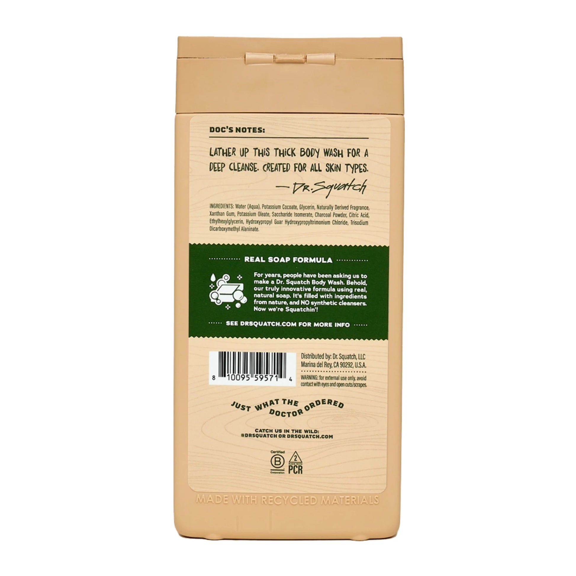 Pine Tar Natural Body Wash for Men, 14 Fl Oz