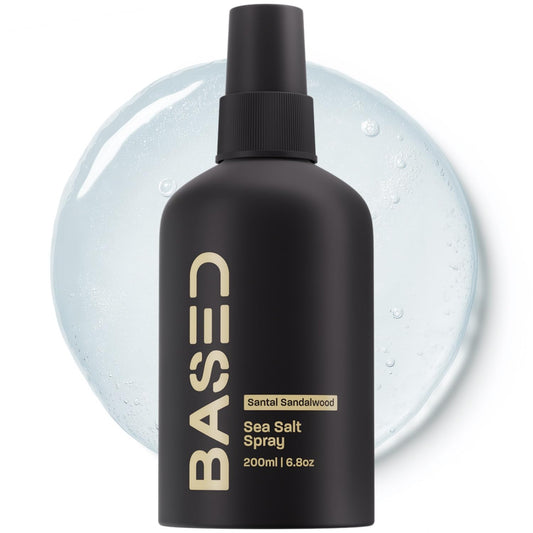 BASED Sea Salt Spray, Natural Finish Sea Salt Spray for Hair, Volumizes & Texturizes, Infused with Kelp & Vitamin B5, Light & Non-Greasy, Paraben, Sulfate, Phthalate Free, 6.8 Oz (Pack of 1)