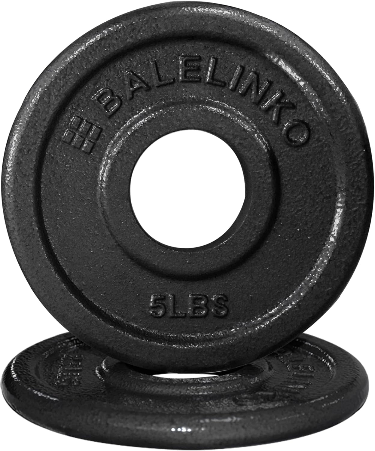 Cast Iron 2-Inch Olympic Grip Plate Weight Plate for Strength Training, Weightlifting and Crossfit, Set of 2, 5LB, Black