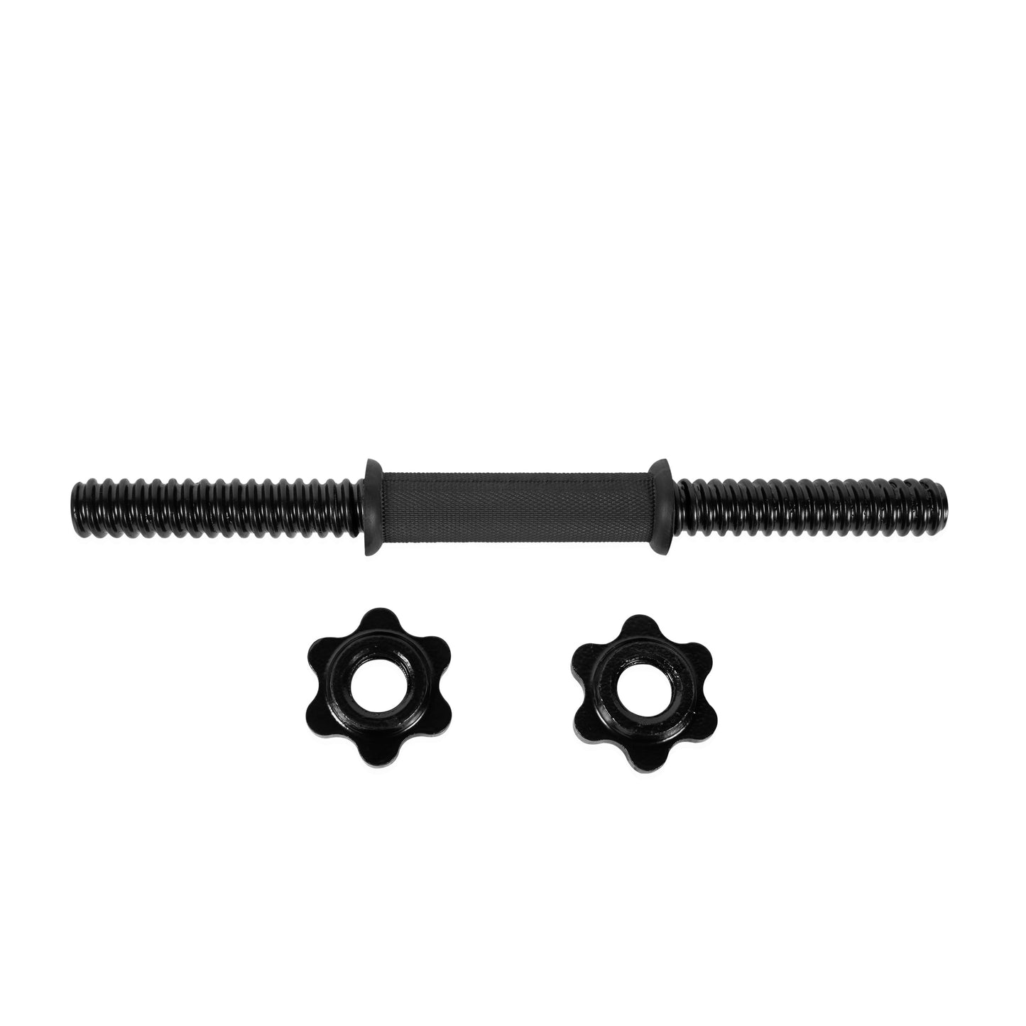 Barbell Standard 14" Dumbbell Handle with Spinlock Collars, Single, Black