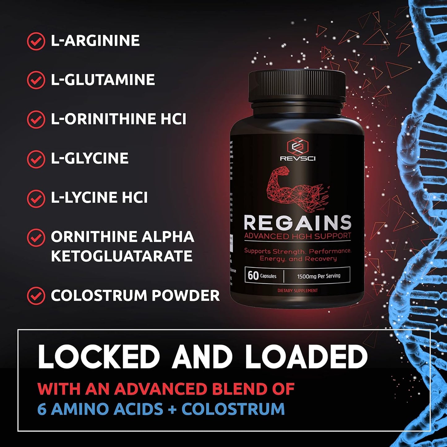 Regains HGH Supplements for Men & Women - Natural GH Boost, HGH Human Growth