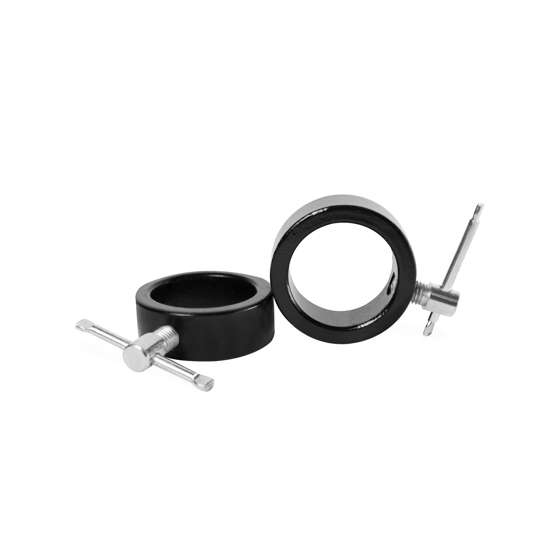 Barbell 20 In. Olympic Dumbbell Handle with Collars, Single, Black