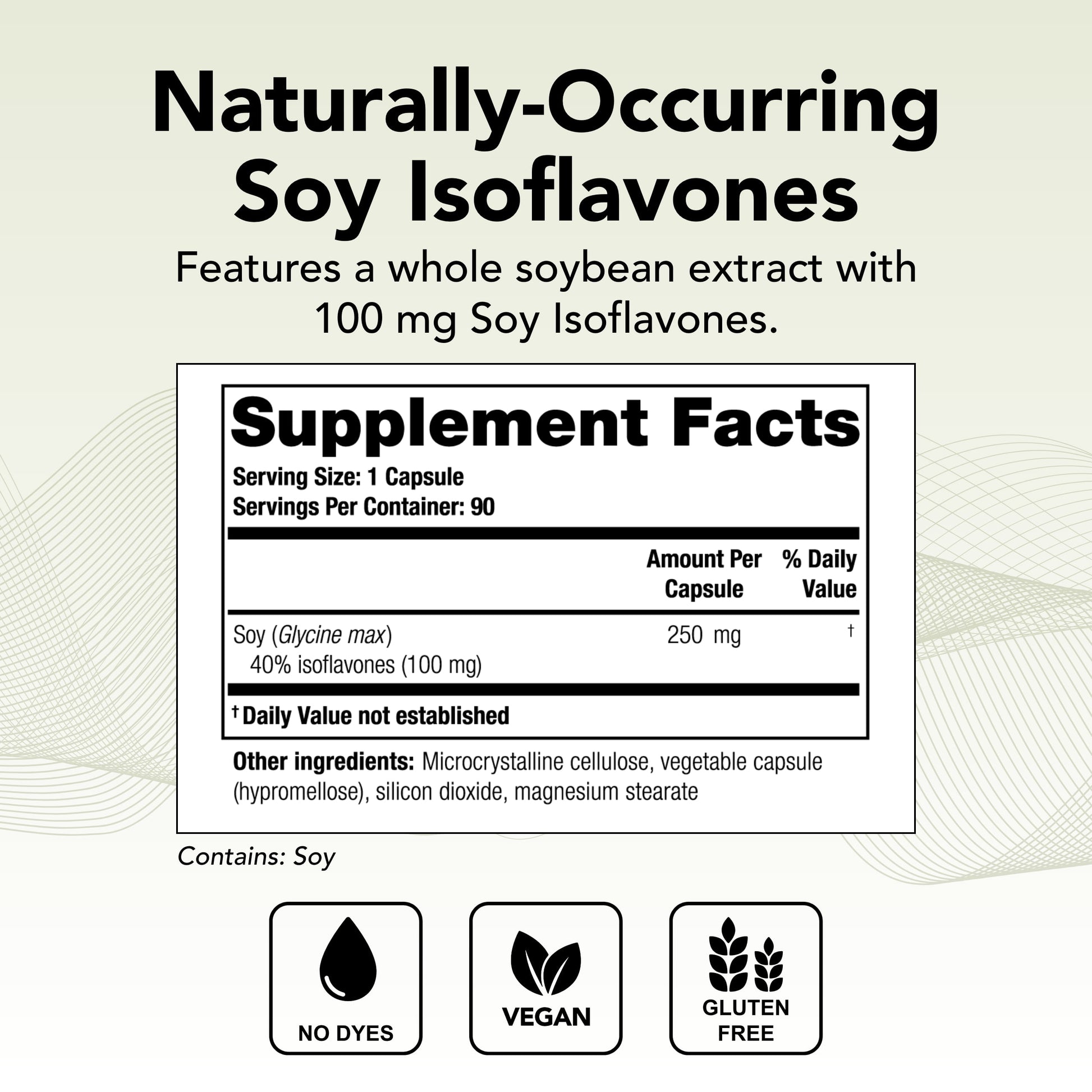 Isorel Whole Soybean Extract Supplement - 90-Day Supply - Menopause Support to Aid Hot Flashes - Prostate Health Support for Men - NSF Certified - 90 Capsules