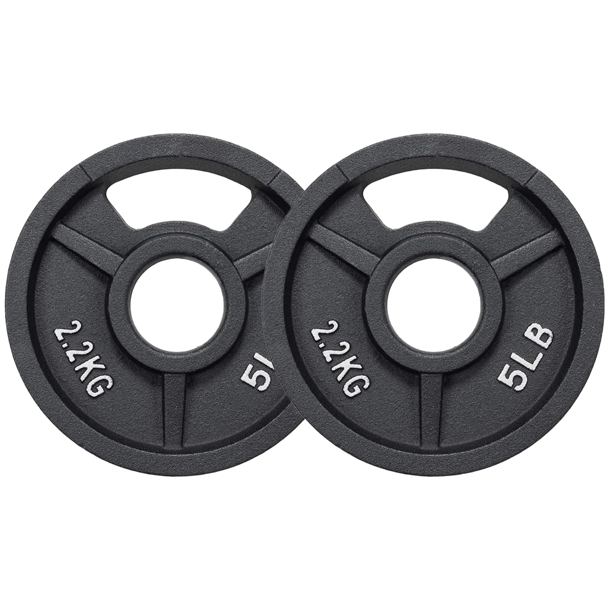 Cast Iron Weight Plates, Black, 2-Inch，Multiple Weight Options, Pair or Set, for Strength Training & Home Gym