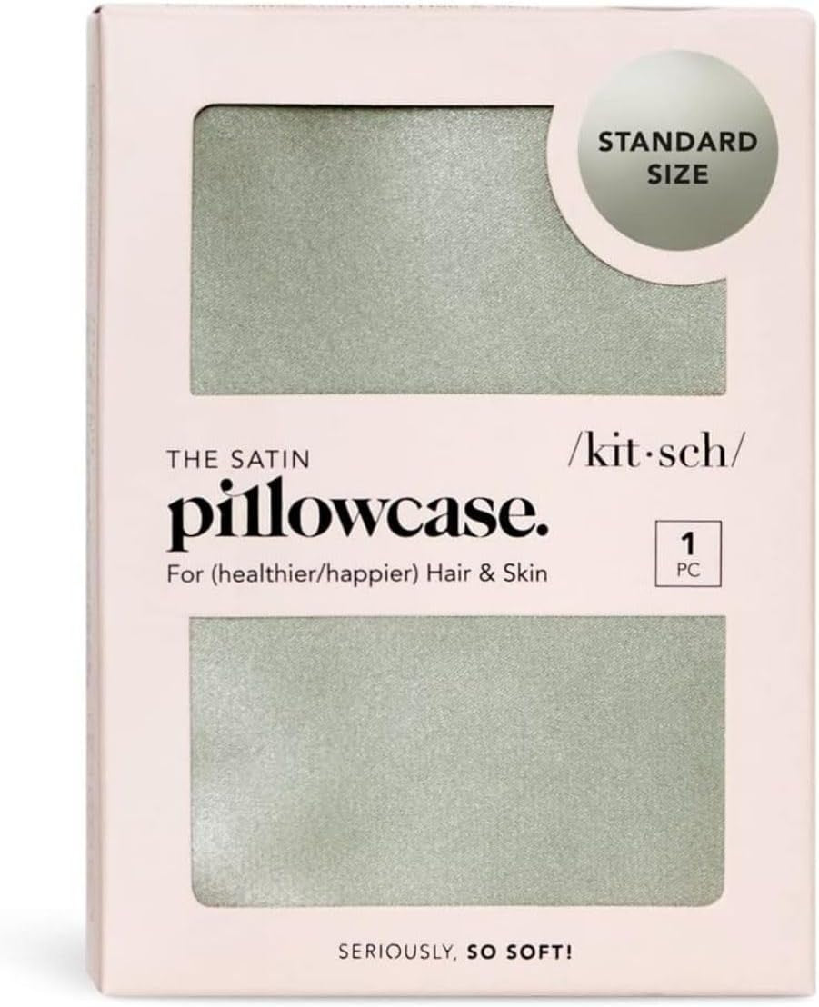 Satin Pillowcase with Zipper for Hair & Skin, Softer than Silk Pillow Cases Queen, Wrinkle-Free, Smooth and Cooling Satin Pillow Covers, Standard Size 19"X26" - Sage